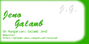 jeno galamb business card