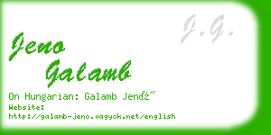 jeno galamb business card